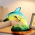 cheap Decorative Lights-Resin Desk Lamp Animal Series Simulated Stained Glasss Decor Table Lamp Vintage Stained Bedside Lamp 15cm/5.9inch