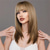 cheap Synthetic Trendy Wigs-Synthetic Brown Ombre Blonde Wigs With Bangs Natural Soft Straight Layered Hair Wig For Women Daily Party High Density Heat Resistant