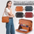 baratos Malas com Alça-bolsa de ombro e clutch vintage feminina de couro com três camadas – design com vários compartimentos para uso casual, profissional e em viagens