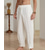 cheap Linen Pants-10% Linen Men&#039;s Linen Pants Trousers Summer Pants Pleated Pants Front Pocket Straight Leg Plain Comfort Breathable Casual Daily Holiday Fashion Basic White