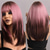 cheap Synthetic Trendy Wigs-Synthetic Brown Ombre Blonde Wigs With Bangs Natural Soft Straight Layered Hair Wig For Women Daily Party High Density Heat Resistant
