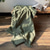 baratos lar-Cobertor de linho verde com franja para sofá/cama/sofá/presente, linho natural lavado cor sólida macio respirável aconchegante fazenda boho decoração de casa