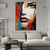 cheap People Paintings-Hand Painted Wall Art Colorful Face painting Wall Art Woman Portrait Canvas Painting Abstract Girl Oil Painting Wall Decor Art Home Decoration ready to hang or canvas