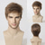 cheap Mens Wigs-Synthetic Wig Uniforms Career Costumes Princess kinky Straight Middle Part Layered Haircut Machine Made Wig 8 inch Ash Brown#8 Synthetic Hair Men&#039;s Cosplay Party Fashion Brown