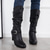 tanie Buty typu slouch-Damskie Botki Rozmiar plus Buty na obcasie Codzienny Na zewnątrz Jednokolorowe Buty do połowy łydki Klamra Rożek Nasek w szpic Zabytkowe Codzienny Minimalizm Sztuczna skóra Zamek Czarny Brązowy