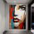 cheap People Paintings-Hand Painted Wall Art Colorful Face painting Wall Art Woman Portrait Canvas Painting Abstract Girl Oil Painting Wall Decor Art Home Decoration ready to hang or canvas
