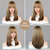 cheap Synthetic Trendy Wigs-Synthetic Brown Ombre Blonde Wigs With Bangs Natural Soft Straight Layered Hair Wig For Women Daily Party High Density Heat Resistant