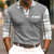 preiswerte Grafik Polo-Herren 3D Bedruckt Poloshirt mit Zopfmuster Golfpolo Casual Langarm Umlegekragen Polo-Shirts Schwarz Weiß Herbst Winter S M L Mikro-elastisch Revers-Polo
