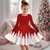 cheap Girl&#039;s 3D Dresses-Girls&#039; 3D Tree Snowflake Christmas Dress Dress Snowflake Dress Long Sleeve 3D Print Fall Winter Sports &amp; Outdoor Daily Holiday Cute Casual Beautiful Kids 3-12 Years Casual Dress A Line Dress Above