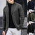 cheap Men&#039;s Cardigan Sweater-Men&#039;s Cardigan Sweater Cropped Sweater Cable Knit Regular Button Up Plain Lapel Vintage Warm Ups Casual Daily Wear Clothing Apparel Fall Winter Black White S M L