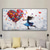 cheap People Paintings-Large Balloon Girl Dream Big Dreams Graffiti Canvas Wall Art Handpainted Gril Oil Painting Street art Handmade Graffiti Art Dreams On Canvas For Home Decor No Frame