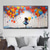 cheap People Paintings-Large Balloon Girl Dream Big Dreams Graffiti Canvas Wall Art Handpainted Gril Oil Painting Street art Handmade Graffiti Art Dreams On Canvas For Home Decor No Frame