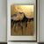 cheap People Paintings-Large Hand Painted black and gold painting Acrylic foil painting on canvas Wall Art  abstract art abstract painting gold firgure painting black painting Home Decoration Decor ready to hang or canvas