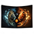 cheap Animal Tapestries-Yinyang Dual Lions Hanging Tapestry Wall Art Large Tapestry Mural Decor Photograph Backdrop Blanket Curtain Home Bedroom Living Room Decoration