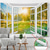 cheap Landscape Tapestry-Double Window View Hanging Tapestry Wall Art Large Tapestry Mural Decor Photograph Backdrop Blanket Curtain Home Bedroom Living Room Decoration