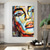 cheap People Paintings-Hand Painted Wall Art Colorful Face painting Wall Art Woman Portrait Canvas Painting Abstract Girl Oil Painting Wall Decor Art Home Decoration ready to hang or canvas