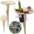 preiswerte Barausstattung-Weintisch im Freien, runder klappbarer Weintisch, Picknick-Campingtisch aus Holz, Strandtisch, Champagner-Picknicktisch für draußen, Park, Rasen, Strand, Picknick, Weinglashalter, Reisen