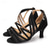 cheap Latin Shoes-Women&#039;s Latin Shoes Prom Professional Rumba Suede Shoes Heel Solid Color High Heel Peep Toe Buckle Adults&#039; Black