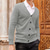 billige cardigangenser for menn-Herre Genser Cardigan Genser Riflet Strikke Strikket عادي V-hals Mote Fritid Sport Dagligdagstøy Klær Vår &amp; Vinter Vinrød Svart M L XL
