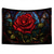 cheap Art Tapestries-Valentine's Day Stained Glass Rose Hanging Tapestry Wall Art Large Tapestry Mural Decor Photograph Backdrop Blanket Curtain Home Bedroom Living Room Decoration