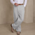 Χαμηλού Κόστους λινό παντελόνι-Ανδρικά Λευκά παντελόνια Καλοκαίρι παντελόνι Πλισέ Παντελόνι Μπροστινή τσέπη Ισιο πόδι Σκέτο Άνεση Αναπνέει Causal Καθημερινά Αργίες Μοντέρνα Βασικό Μαύρο Λευκό