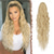 cheap Ponytails-Long Curly Wavy Drawstring Ponytail Extensions Clip in Wavy Synthetic Hairpieces Drawstring Ponytails Hair Piece Pony Tail Extension for Women Ash Blonde 26 inch