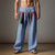 tanie lniane spodnie-Męskie Zabytkowe Kolorowy blok Lniane spodnie Spodnie Średni Talia Na zewnątrz Dzienne zużycie Streetwear Jesień i zima Regularny