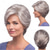 cheap Older Wigs-Short Gray Wigs for White Women Layered Mixed Grey Pixie Cut Wigs Short Wavy Silver Wigs Natural Synthetic Hair Wigs for Older Women