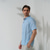 abordables chemises en lin pour hommes-100% Lin Homme Chemise Chemise Lin Chemise de plage Bleu Manche Courte Argyle Revers Eté Extérieur du quotidien Vêtement Tenue