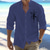 preiswerte Urlaub-Herren Hemd Strandhemd Knopfhemd Kreuz Outdoor Urlaub Schwarz Weiß Rosa Orange Langarm Stehkragen Frühling &amp; Herbst Bekleidung Bedruckt