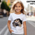 abordables Animaux 3D de Fille-100% Coton Enfants Fille Noir Blanche Chat Tee-shirts Chemises Col Ras du Cou Manche Courte Extérieur Casual du quotidien Actif Mode Le style mignon Col ras du cou Eté