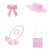 abordables Accessoires portables-Accessoires de figurine rose, chapeau de pêcheur, sac, boucles d&#039;oreilles, collier, bracelet, nœud, accessoires pour cheveux