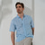 abordables chemises en lin pour hommes-100% Lin Homme Chemise Chemise Lin Chemise de plage Bleu Manche Courte Argyle Revers Eté Extérieur du quotidien Vêtement Tenue
