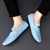 voordelige Casual loafers-lichtblauwe heren loafers - casual instapmocassins met metalen gespdetail, comfortabele schoenen voor autorijden en dagelijks gebruik