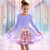 cheap 3D Cartoon Dress-Girls&#039; 3D Cartoon Butterfly Dress Long Sleeve 3D Print Fall Winter Vacation Sports &amp; Outdoor Daily Cute Casual Beautiful Kids 3-12 Years Casual Dress A Line Dress Above Knee Regular Fit