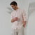 cheap Men&#039;s Linen Shirts-100% Linen Ruched Men&#039;s Shirt Linen Shirt Button Up Shirt White Pink Long Sleeve Plain Standing Collar Spring &amp;  Fall Outdoor Daily Clothing Apparel