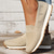 cheap Women&#039;s Sneakers-Women&#039;s Sneakers Slip-Ons Comfort Shoes Daily Flat Heel Round Toe Fashion Casual Comfort Walking Tissage Volant Loafer Black Dark Blue Beige