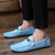 voordelige Casual loafers-lichtblauwe heren loafers - casual instapmocassins met metalen gespdetail, comfortabele schoenen voor autorijden en dagelijks gebruik