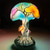 cheap Table Lamps-Mushroom Table Lamp, Simulated Stained Glass Night Light, Bohemian Resin Decorative Bedside Lamp, for Bedroom Living Room Home Office, Decor Gift