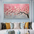 cheap Floral/Botanical Paintings-Handmade Oil Painting Canvas Wall Art Decor Pink Original Flowering tree Home Decor With Stretched FrameWithout Inner Frame Painting