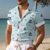 Недорогие Гавайские рубашки-Яхты На каждый день Муж. Рубашка на открытом воздухе Для улицы На каждый день Лето кубинский воротник С короткими рукавами Белый Синий Лиловый S M L Рубашка