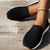 cheap Women&#039;s Sneakers-Women&#039;s Sneakers Slip-Ons Comfort Shoes Daily Flat Heel Round Toe Fashion Casual Comfort Walking Tissage Volant Loafer Black Dark Blue Beige