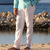 cheap Linen Pants-Men&#039;s Linen Pants Trousers Summer Pants Suit Pants Button Front Pocket Plain Comfort Breathable Casual Daily Holiday Linen Cotton Blend Fashion Basic White Khaki