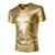 cheap Tops-Retro Vintage 1980s Shiny Metallic T-shirt Disco Solid Color Round Neck Fancy Dress Men&#039;s Carnival Performance Club Pride Parade Adults&#039; T-shirt Summer