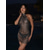 cheap Sexy Costumes-Metallic Backless Sparkle Body Chain Mini Dress Disco Solid Color Halter Neck Women&#039;s Party Club Adults&#039; Dress
