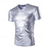 cheap Tops-Retro Vintage 1980s Shiny Metallic T-shirt Disco Solid Color Round Neck Fancy Dress Men&#039;s Carnival Performance Club Pride Parade Adults&#039; T-shirt Summer