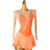 cheap Figure Skating Dresses-Figure Skating Dress Women&#039;s Girls&#039; Ice Skating Dress Orange Rose Red Patchwork Open Back Mesh High Elasticity Training Competition Skating Wear Classic Crystal / Rhinestone Long Sleeve Ice Skating