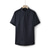 preiswerte Leinenhemden für Herren-100% Leinen Herren Hemd leinenhemd Marineblau Kurzarm Streifen Stehkragen Sommer Outdoor Täglich Bekleidung
