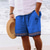 baratos Shorts de praia-Homens Calção Shorts de verão Shorts de praia Com Cordão Cintura elástica Impressão 3D Gráfico Coqueiro Geometria Respirável Macio Curto Casual Diário Feriado Roupa de rua Havaiana Branco Azul