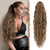 cheap Ponytails-Long Curly Wavy Drawstring Ponytail Extensions Clip in Wavy Synthetic Hairpieces Drawstring Ponytails Hair Piece Pony Tail Extension for Women Ash Blonde 26 inch